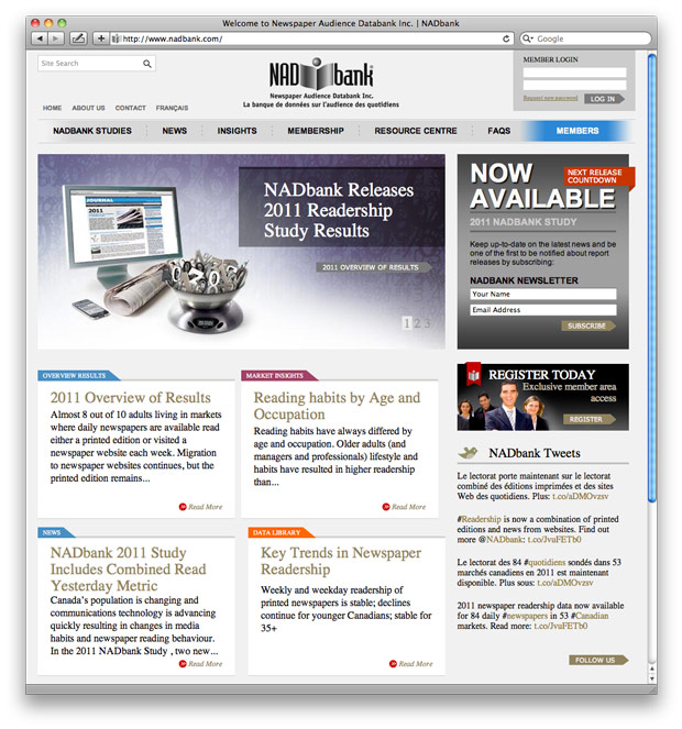 NADbank's home page