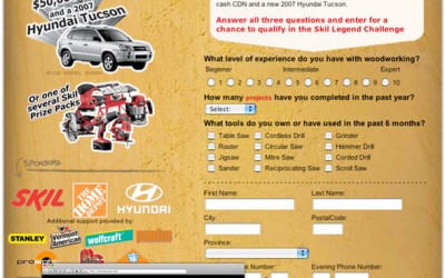 Skil Tools Contest Website Design