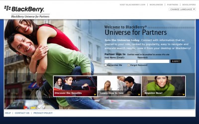 BlackBerry Universe for Partners – Website Design