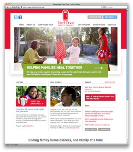 Red Door Shelter's website, designed by Swerve Design Group, Toronto