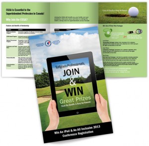 Join and Win recruit brochure, designed by Swerve Design, Toronto