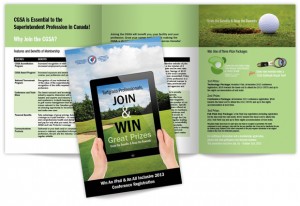 Join & Win Promo Mailer, brochure design by Swerve Design Group, Toronto