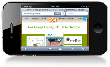 Swerve's site before responsive design applied