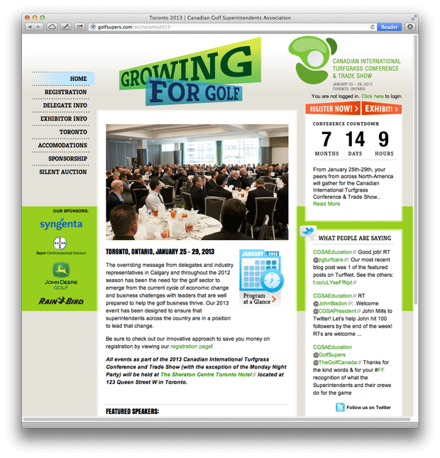 CGSA Conference website design by Swerve Design, Toronto