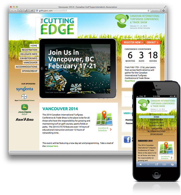 Golf supers conference 2014 website design