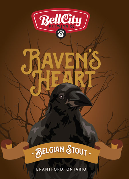 Ravens Heart craft beer label design