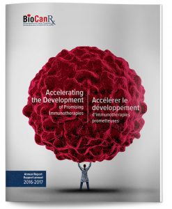 BioCanRx 2016-17 annual report design, cover