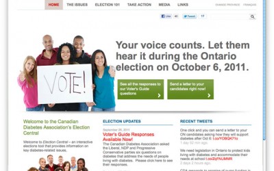 Canadian Diabetes Association: Election Central Website Design