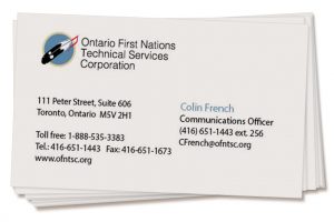 Ontario First Nations Technical Services business card design