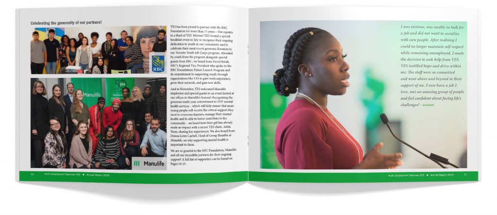 YES 2019 Annual Report Inside Spread